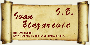 Ivan Blažarević vizit kartica